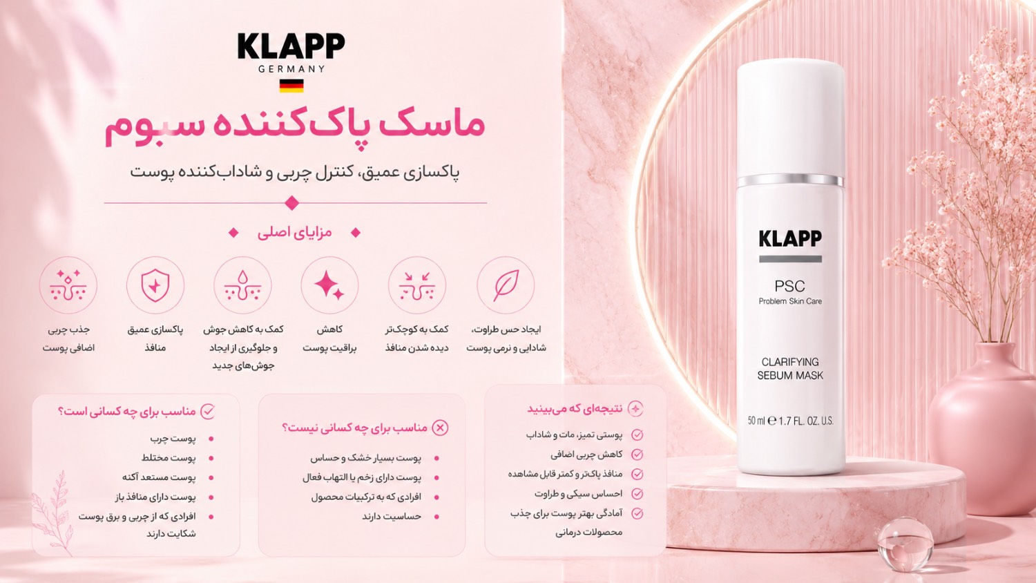 ماسک پاک کننده سبوم (Clearing sebum mask)