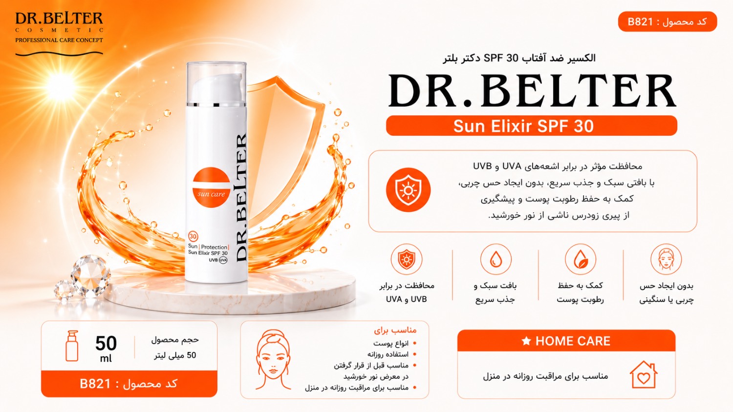 الکسیر ضد آفتاب با SPF30