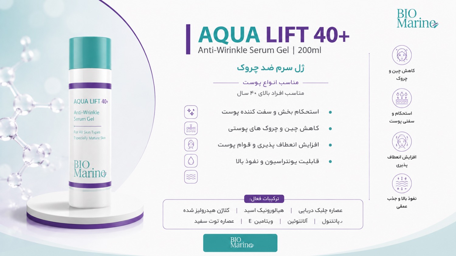 ژل سرم ضد چروک پوست